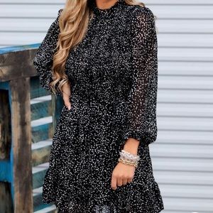 NWOT Black animal print dress